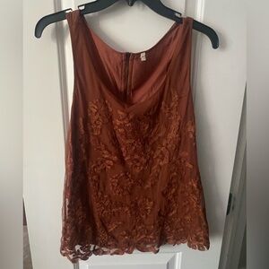 Free People Orange Tank Top, Medium